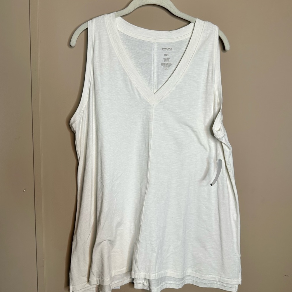 NWT Sonoma White V-Neck Tank Top